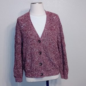 Cropped chunky knit cardigan